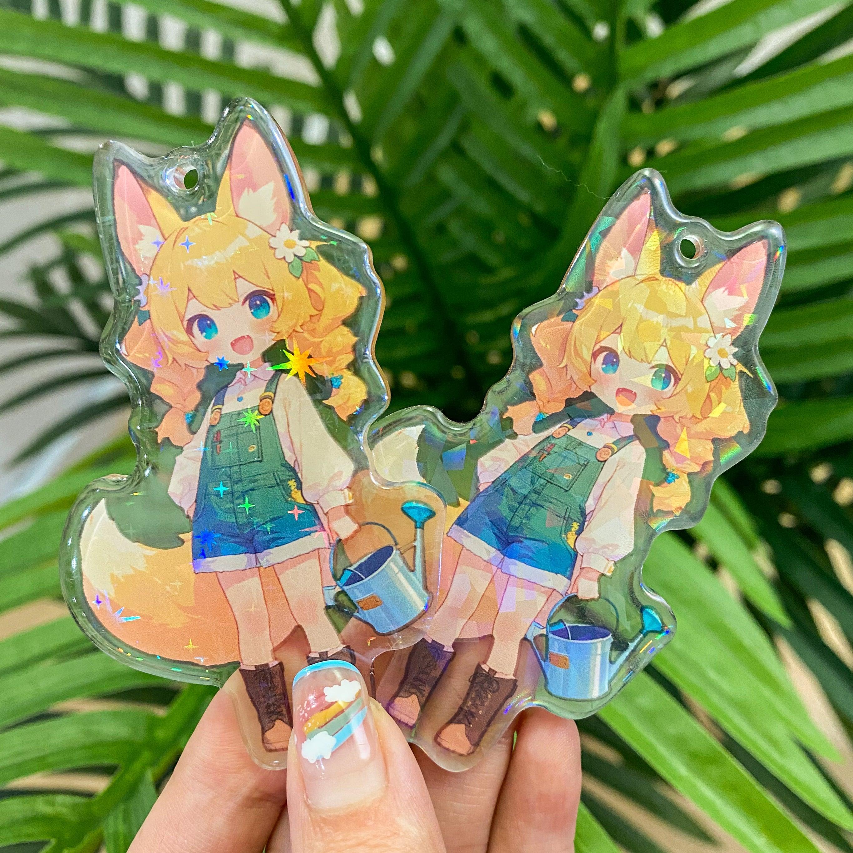 Custom Double Side Epoxy Holographic Acrylic Keychains